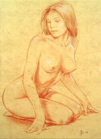 Femme en appui sur les mains